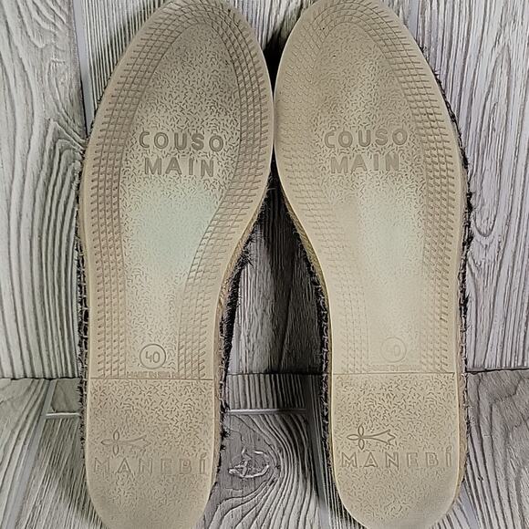 Mannebi Black Speckled Calf Fur Flat Espadrille Slip On Shoes Womens 40 US 9 - Picture 7 of 13